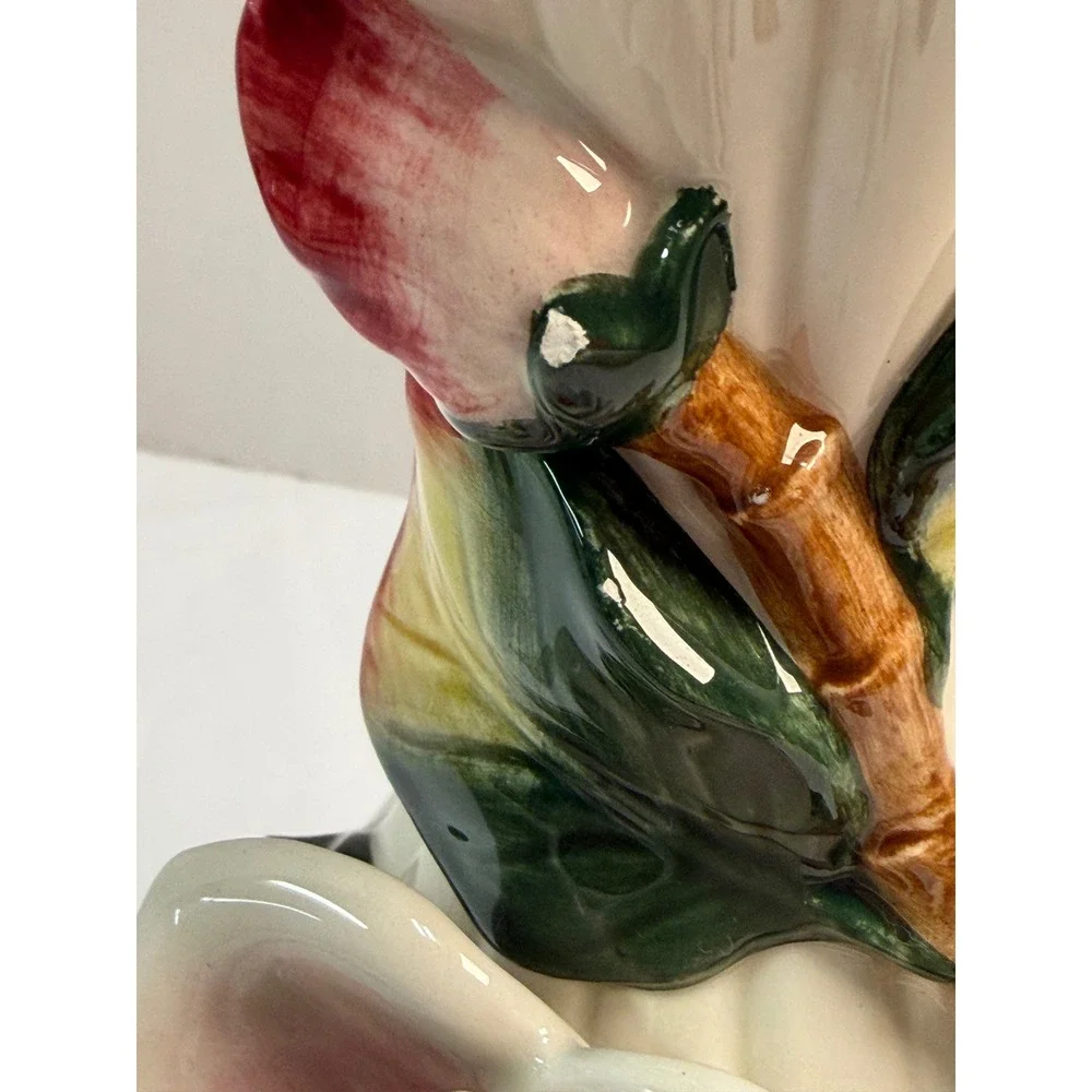 Fitz & Floyd Classics Magnolia Ceramic Vase Handcrafted China White Floral 7.5